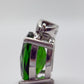 Green Helenite Oval Pendant – Sterling Silver Faceted Gemstone Necklace Pendant