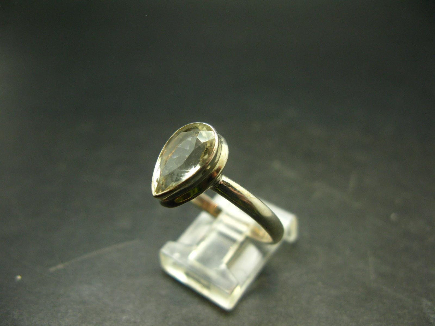 Libyan Desert Glass Tektite Sterling Silver Ring from Libya - Size 11 - 3.36 Grams