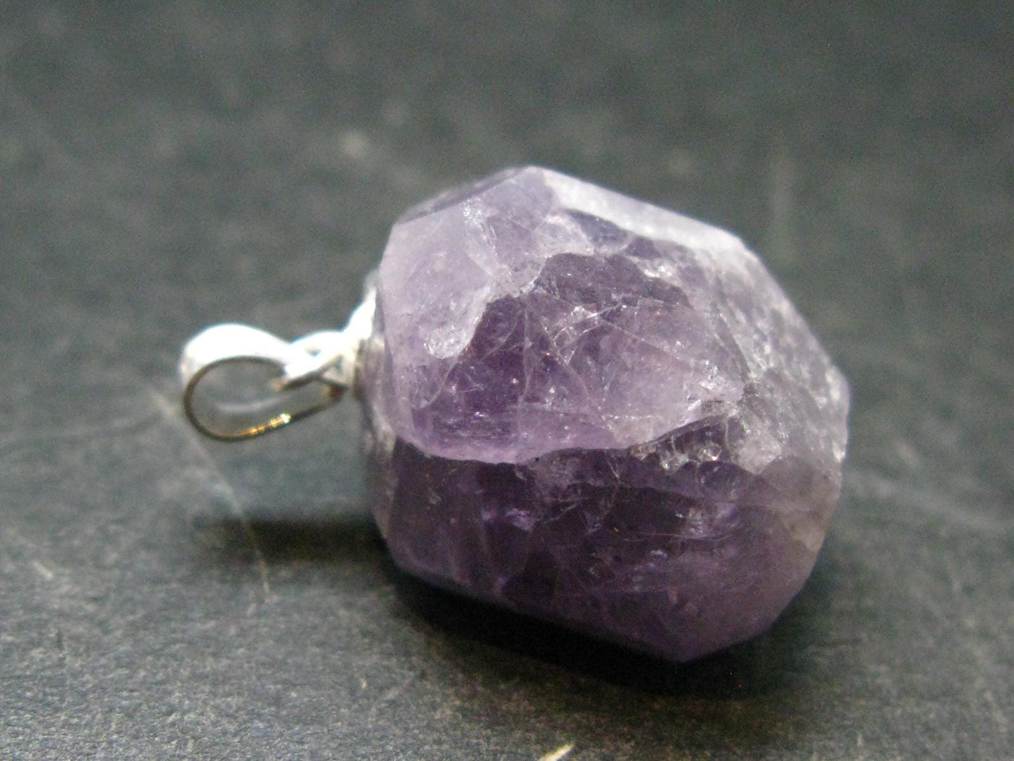 Purple Scapolite Pendant in SS From Afghanistan - 0.9" - 4.90 Grams