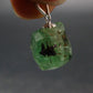 Tsavorite Gem Green Garnet Sterling Silver Pendant From Tanzania - 0.8" - 3.0 Grams