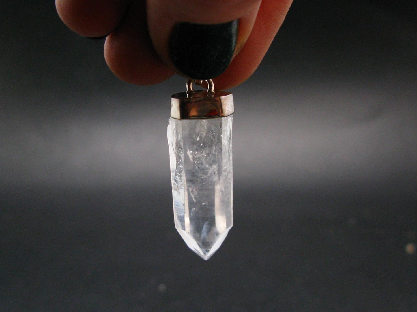 Lemurian Quartz Crystal Pendant From Brazil - 1.6" - 6.62 Grams