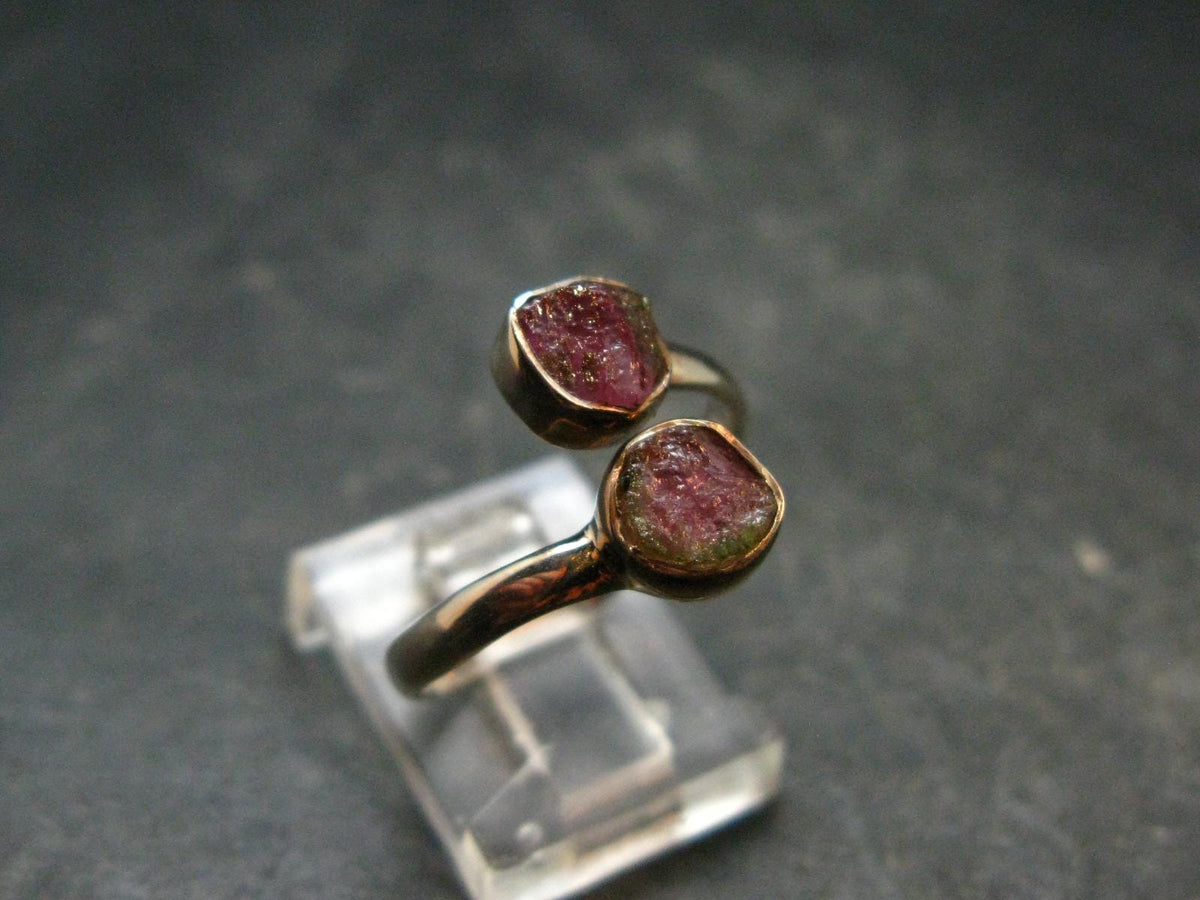 Watermelon Tourmaline Sterling Silver Ring - Size 9 - 2.29 Grams