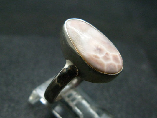 Natrolite Sterling Silver Ring From Indonesia - Size 7.5