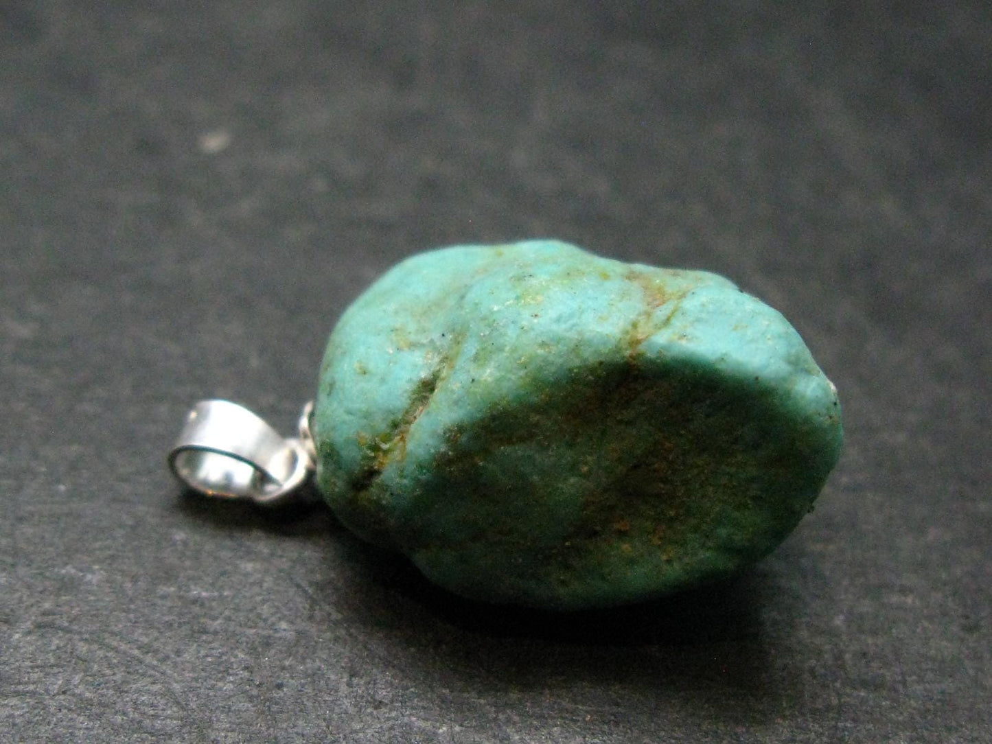 Genuine Turquoise Silver Pendant From Sleeping Beauty Arizona - 1.0" - 3.51 Grams
