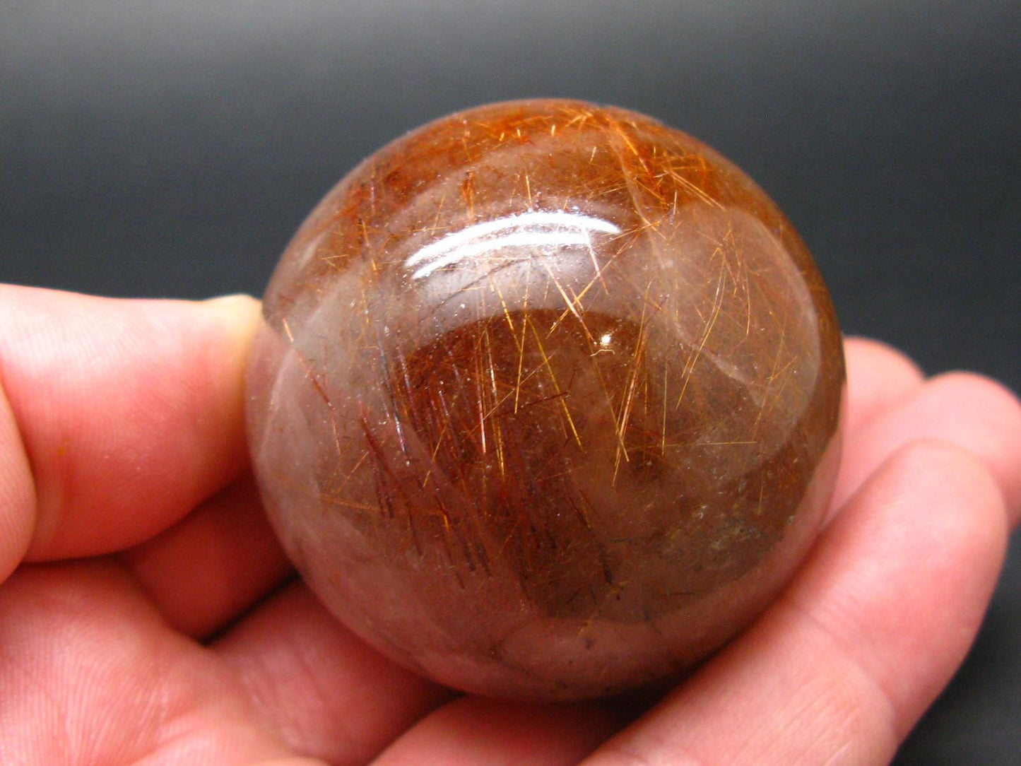 Rutilated Quartz Sphere w/ Rutile From Brazil - 2.0" - 178 Grams