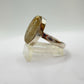 Golden Rutilated Quartz Ring – Large Oval Rutile Crystal Statement Ring - Size 8