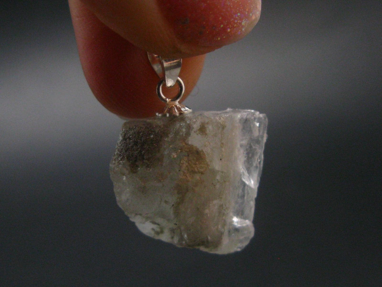Phenakite Phenacite Crystal Silver Pendant from Russia - 0.9" - 3.12 Grams