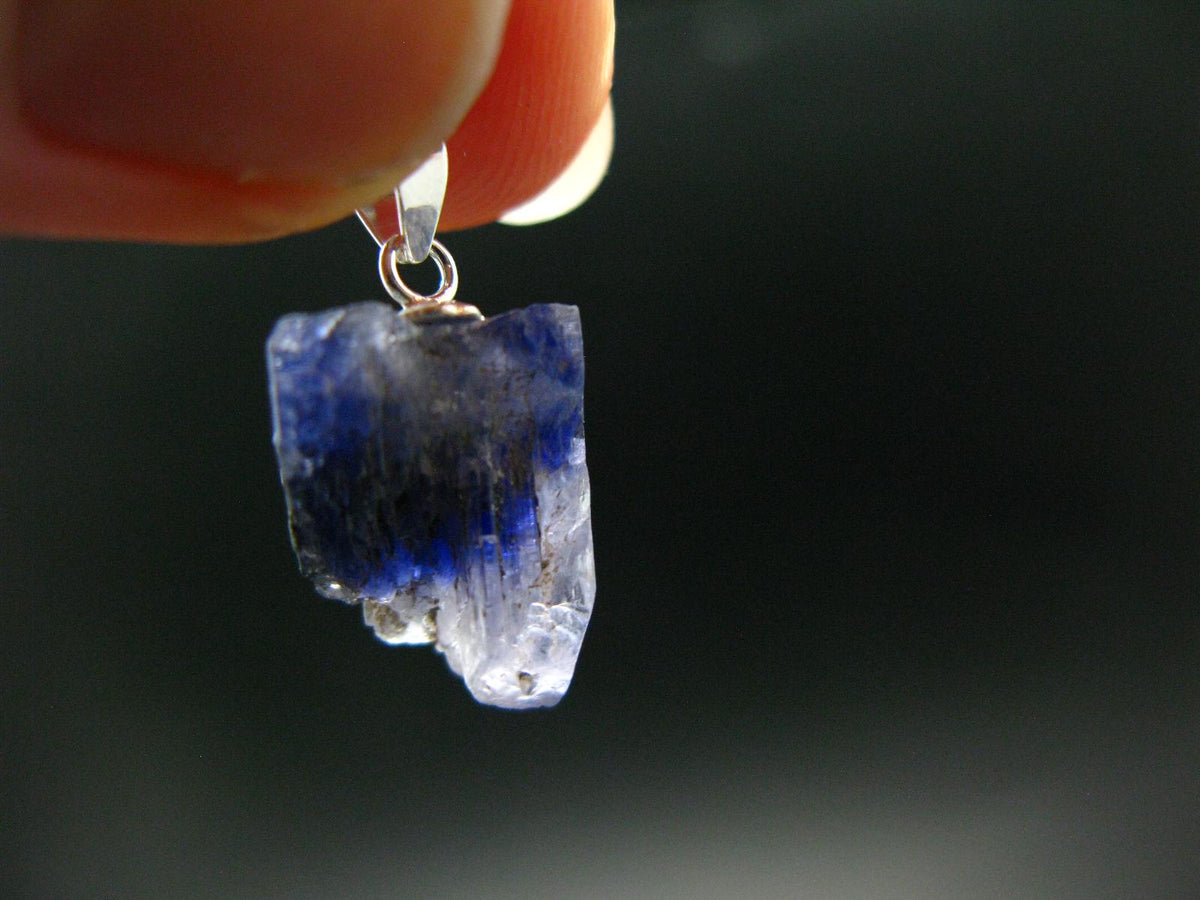 Tanzanite Pendant In Sterling Silver From Tanzania - 0.9" - 1.69 Grams