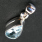 Stunning Genuine Faceted Aquamarine Gem Sterling Silver Pendant From Brazil - 0.9"