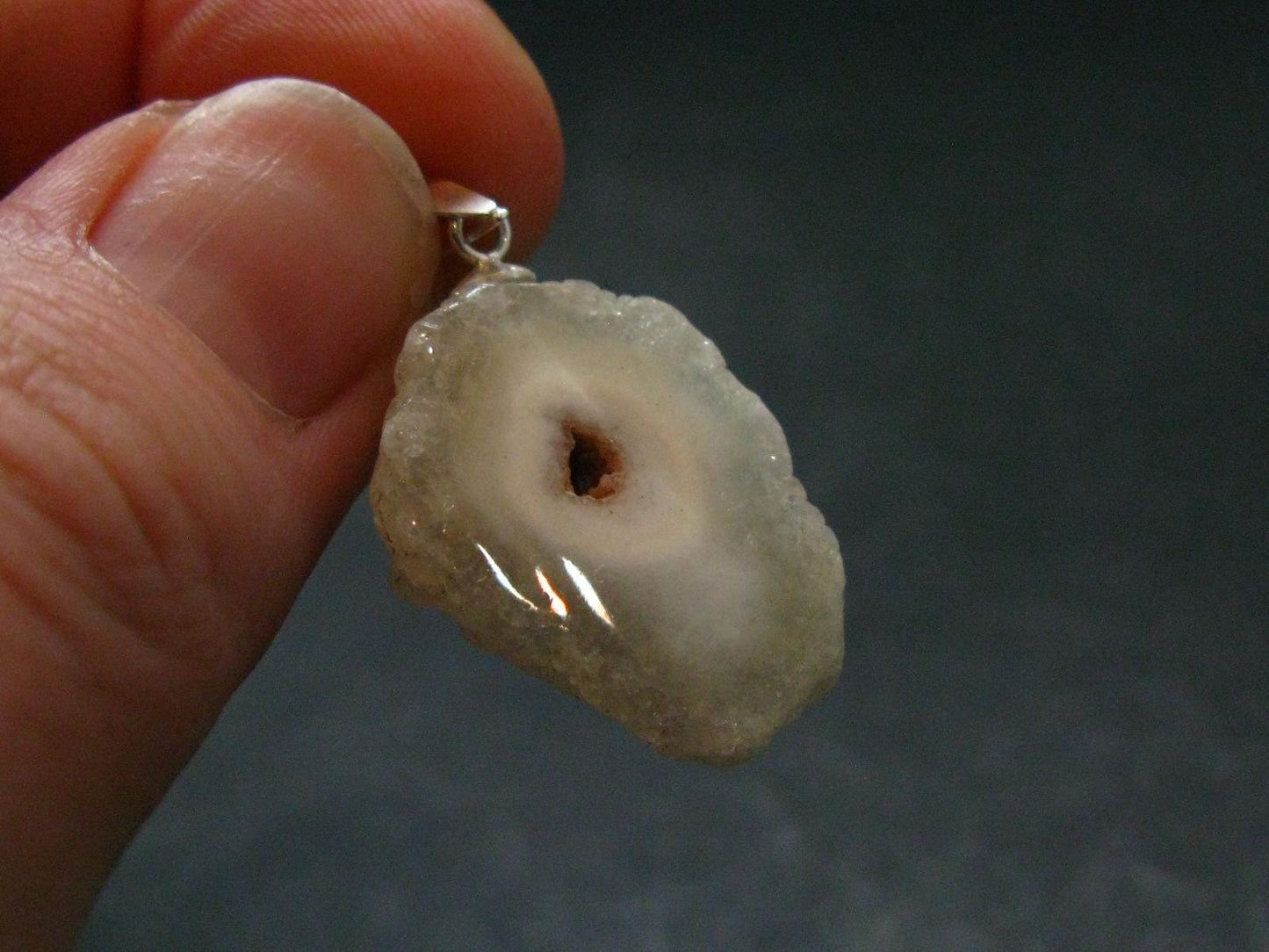Anandalite Quartz Crystal Silver Pendant From India - 1.1" - 3.10 Grams