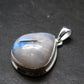 Natural Glow From Inside Moonstone Silver Plated Pendant - 1.2" - 7.0 Grams