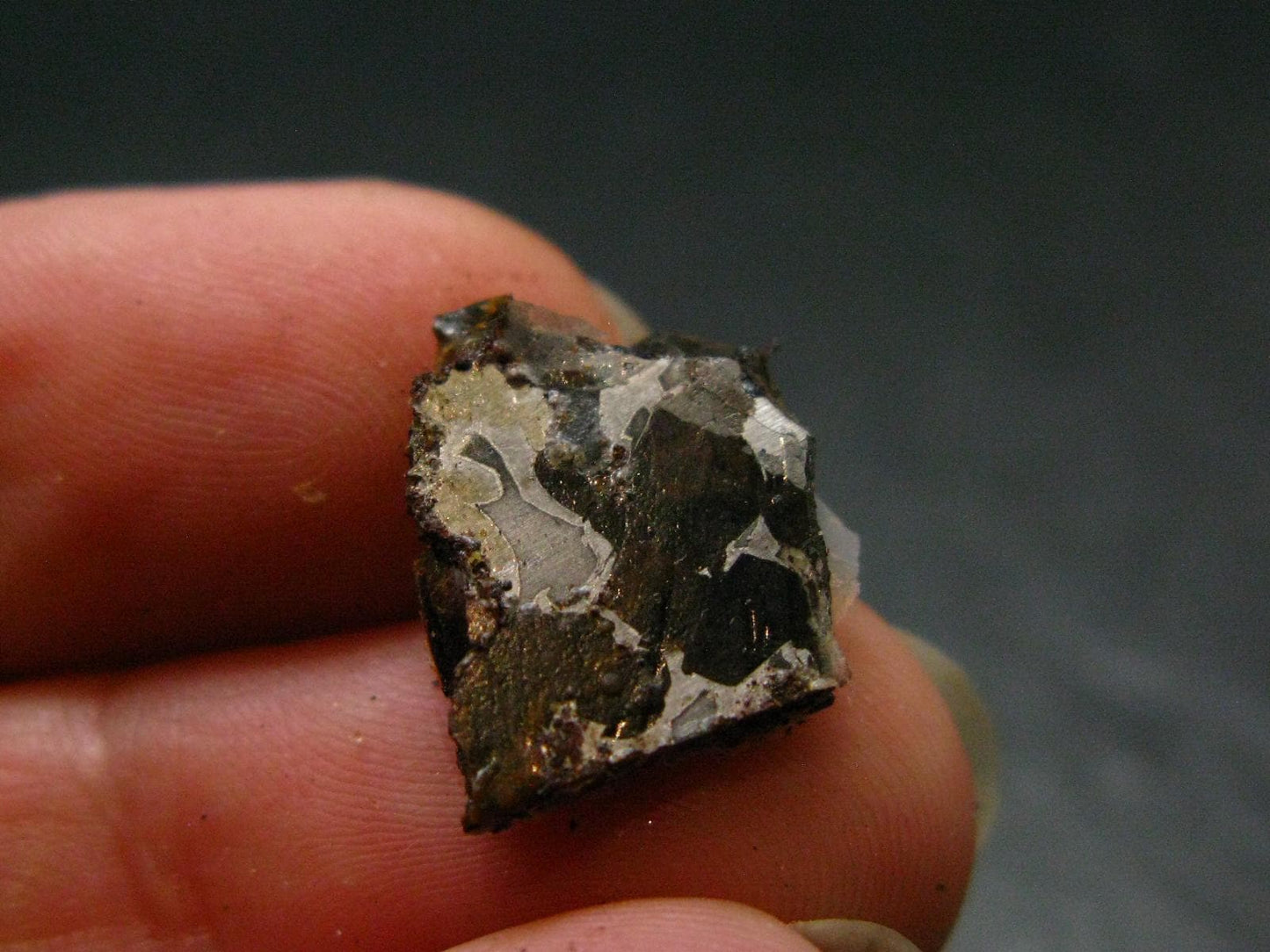 Large Sericho Meteorite Pallasite Olivine Slice From Kenya - 0.6" - 1.23 Grams
