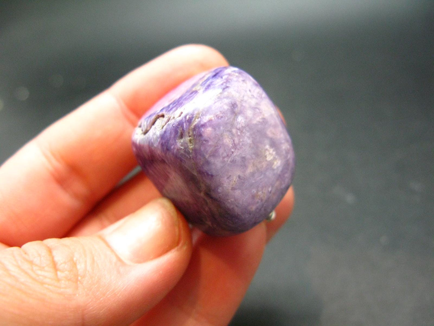 Rare High-Quality Charoite Pendant In SS From Russia - 1.2" - 23.82 Grams