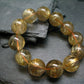 Rutilated Quartz Genuine Bracelet ~ 8 Inches ~ 20mm Round Beads