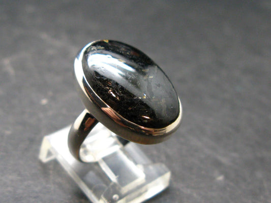 Real!! Very Rare Nuumite Nuummite Sterling Silver Ring from Greenland - 7.14 Grams - Size 7