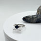 Blue Sapphire Solitaire Ring: Sterling Silver September Birthstone, Size 7