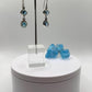 Swiss Blue Topaz Dangle Earrings with Dual Stone Design - Weight 6.68 Grams