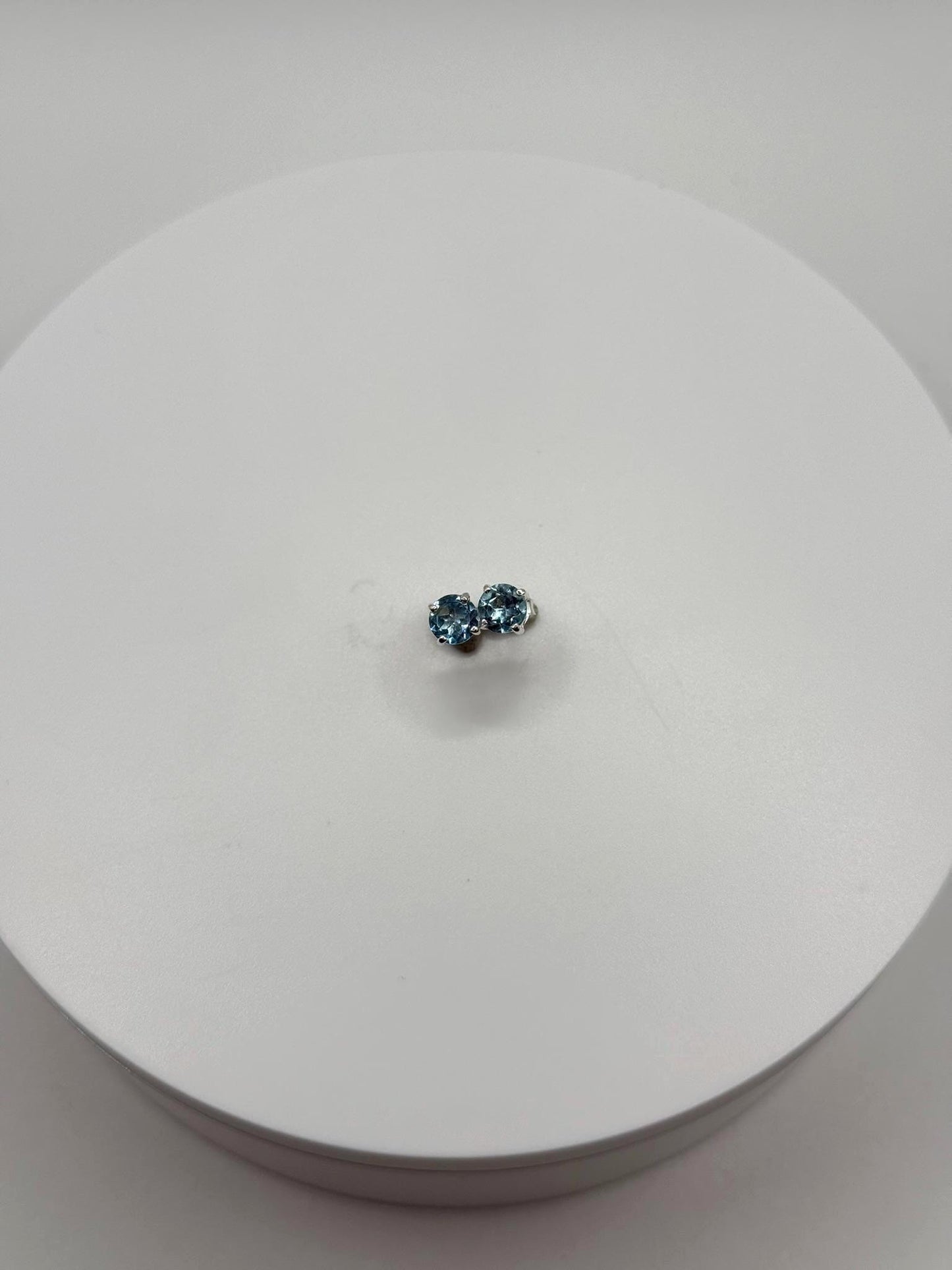 Swiss Blue Topaz Stud Earrings in Sterling Silver - Weight 0.77 Grams