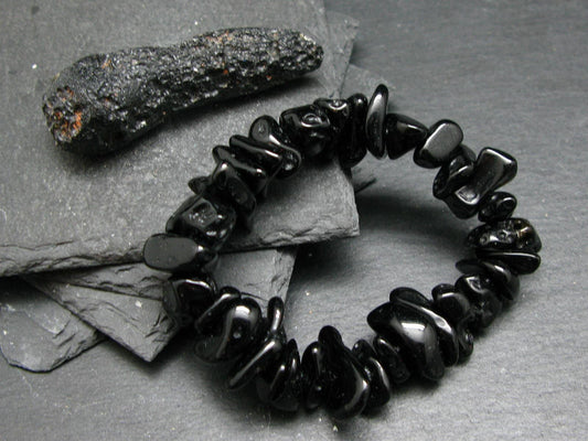 Tibetan Tektite Genuine Bracelet ~ 7 Inches ~ 18mm Tumbled Beads