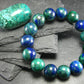 Quantum Quattro (Dioptase Chrysocola Malachite Shattuckite) Genuine Bracelet ~ 7 Inches ~ 12mm Round Beads