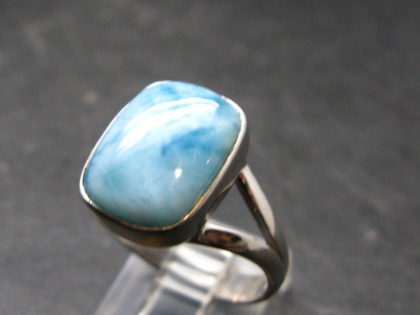 Larimar AAA Quality Sterling Silver Ring - Size 8.75 - 4.81 Grams