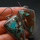 Chrysocola Silver Earrings From Arizona, USA - 1.9" - 13.88 Grams