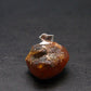 Gem Spessartine Spessartite Orange Garnet Pendant in SS From Tanzania - 0.6" - 5.20 Grams