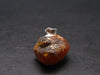 Gem Spessartine Spessartite Orange Garnet Pendant in SS From Tanzania - 0.6" - 5.20 Grams