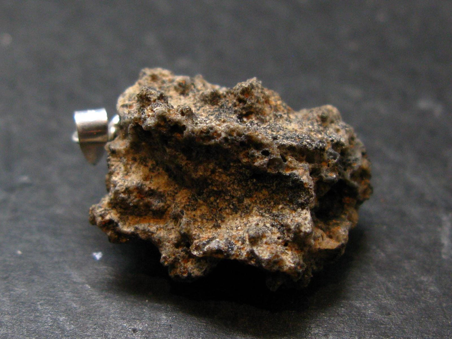 Fulgurite Lightning Rock Silver Pendant From USA - 1.1" - 1.94 Grams