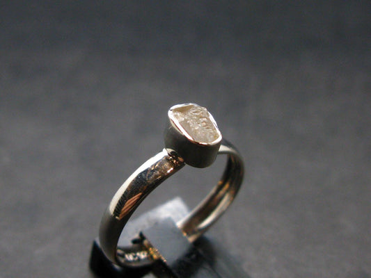 Gray Herderite Silver Ring from Africa - Size 7 - 1.67 Grams