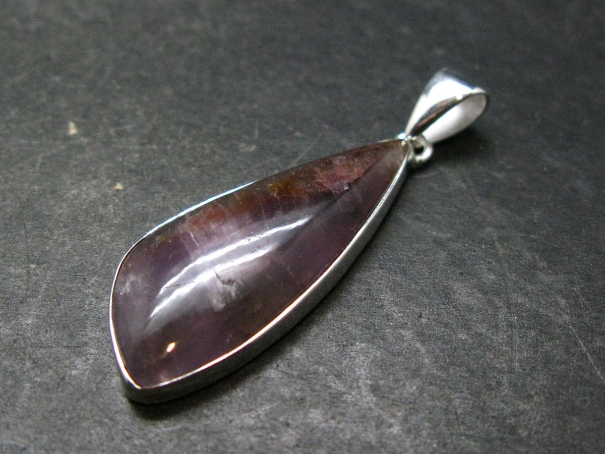 Cacoxenite Super 7 Silver Plated Pendant From Brazil - 2.0" - 6.11 Grams