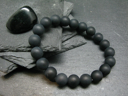 Shamanite Shammanite Genuine Bracelet ~ 7 Inches ~ 10mm Round Beads