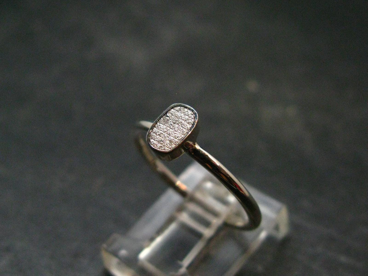 Muonionalusta Meteorite Sterling Silver Ring from Sweden - 1.52 Grams - Size 7