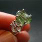 Moldavite Tektite and Herkimer Diamond Silver Ring - Size 5 - 2.84 Grams