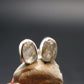 Gray Herderite Silver Stud Earrings from Africa - 0.6" - 1.0 Grams