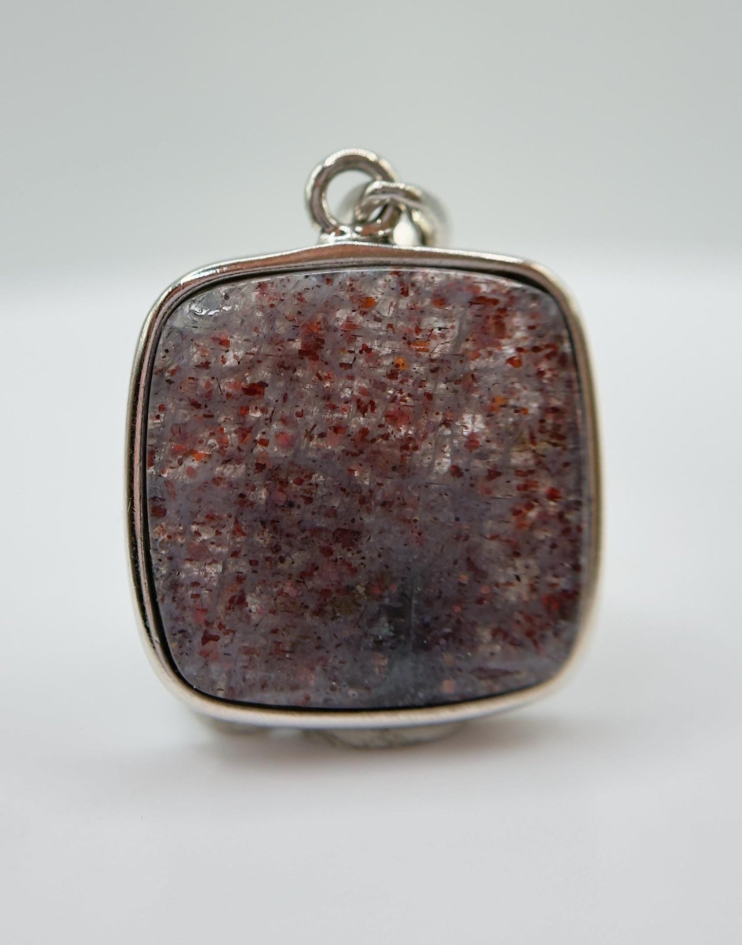 Natural Lattice Sunstone Pendant Necklace, Sterling Silver, Healing Crystal Jewelry