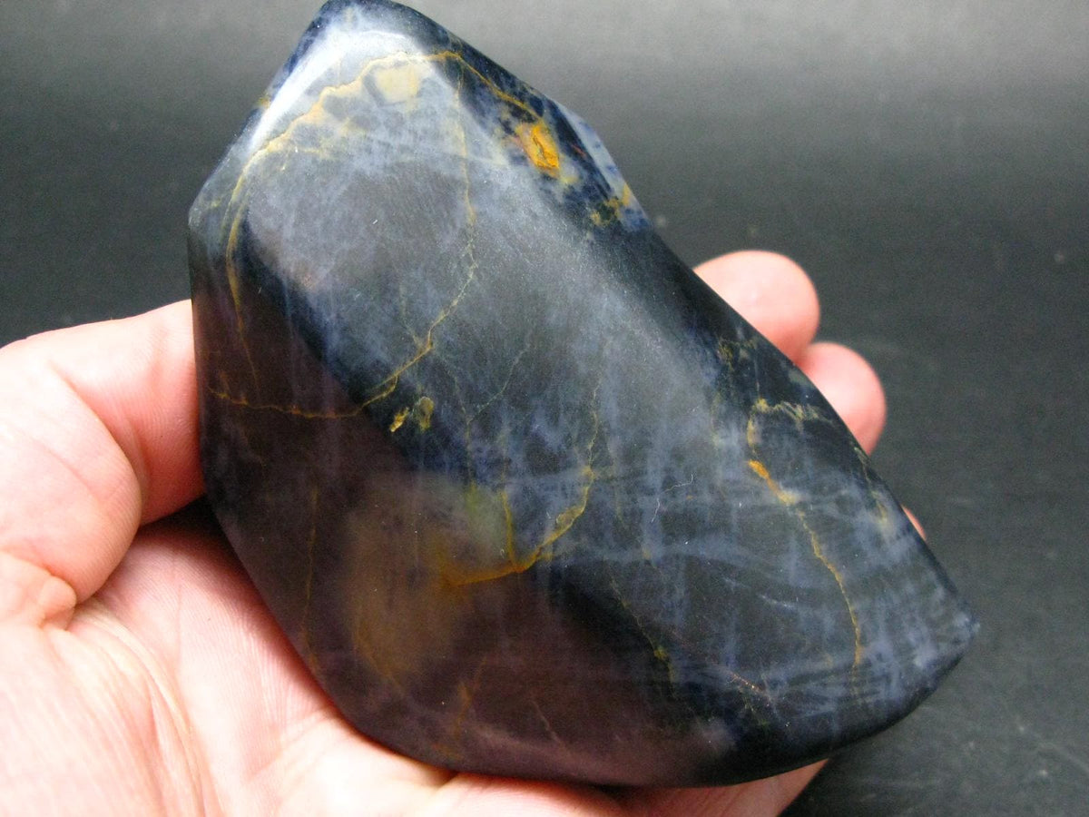 Blue Sapphire Corundum Polished Stone From Guinea - 3.9" - 521 Grams