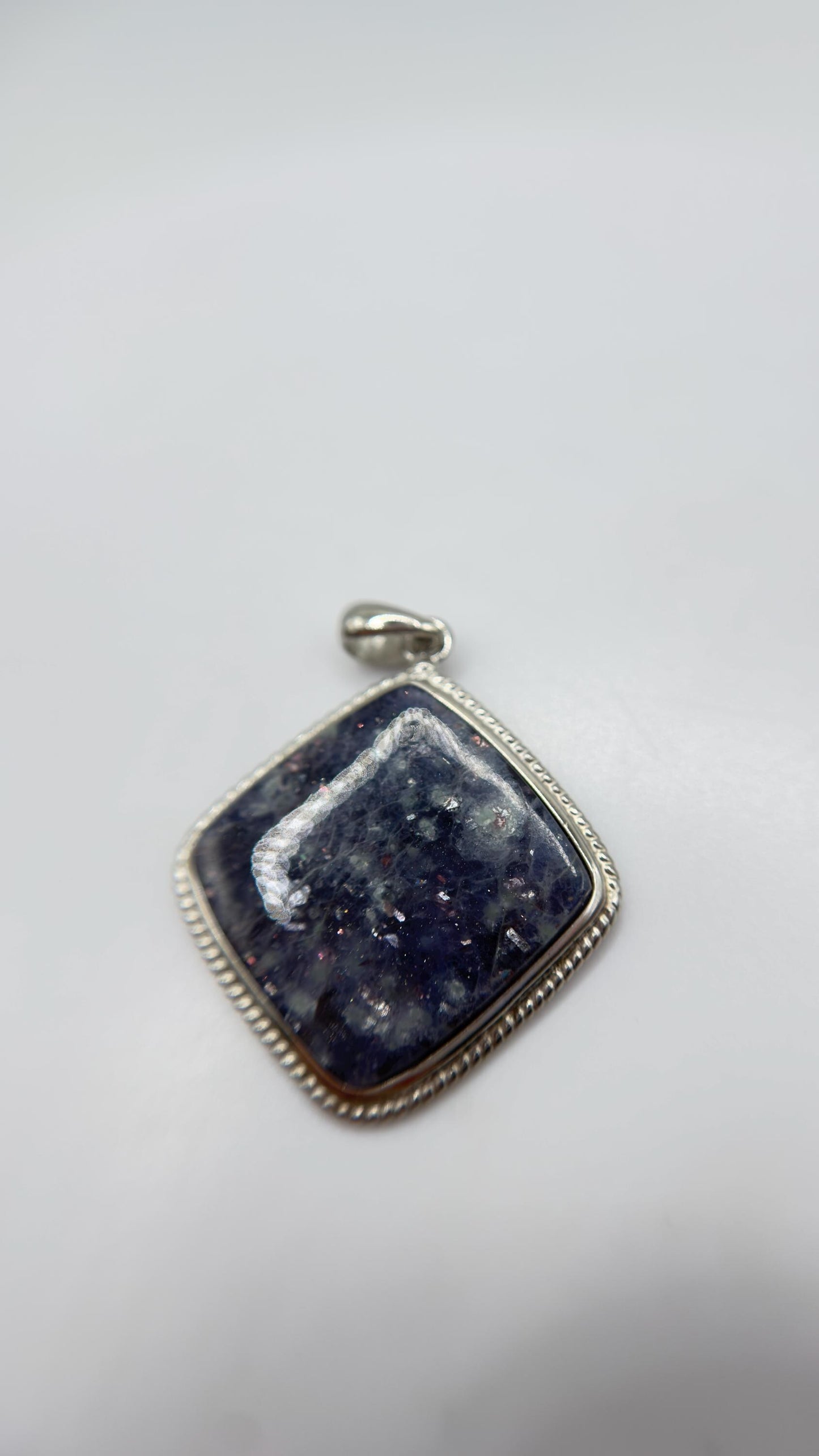 Lattice Sunstone Pendant Rare Gemstone Silver Necklace Natural Sparkle Stone Unique Jewelry Gift