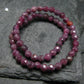 Ruby Genuine Bracelet ~ 7 Inches ~ 3mm Facetted Beads