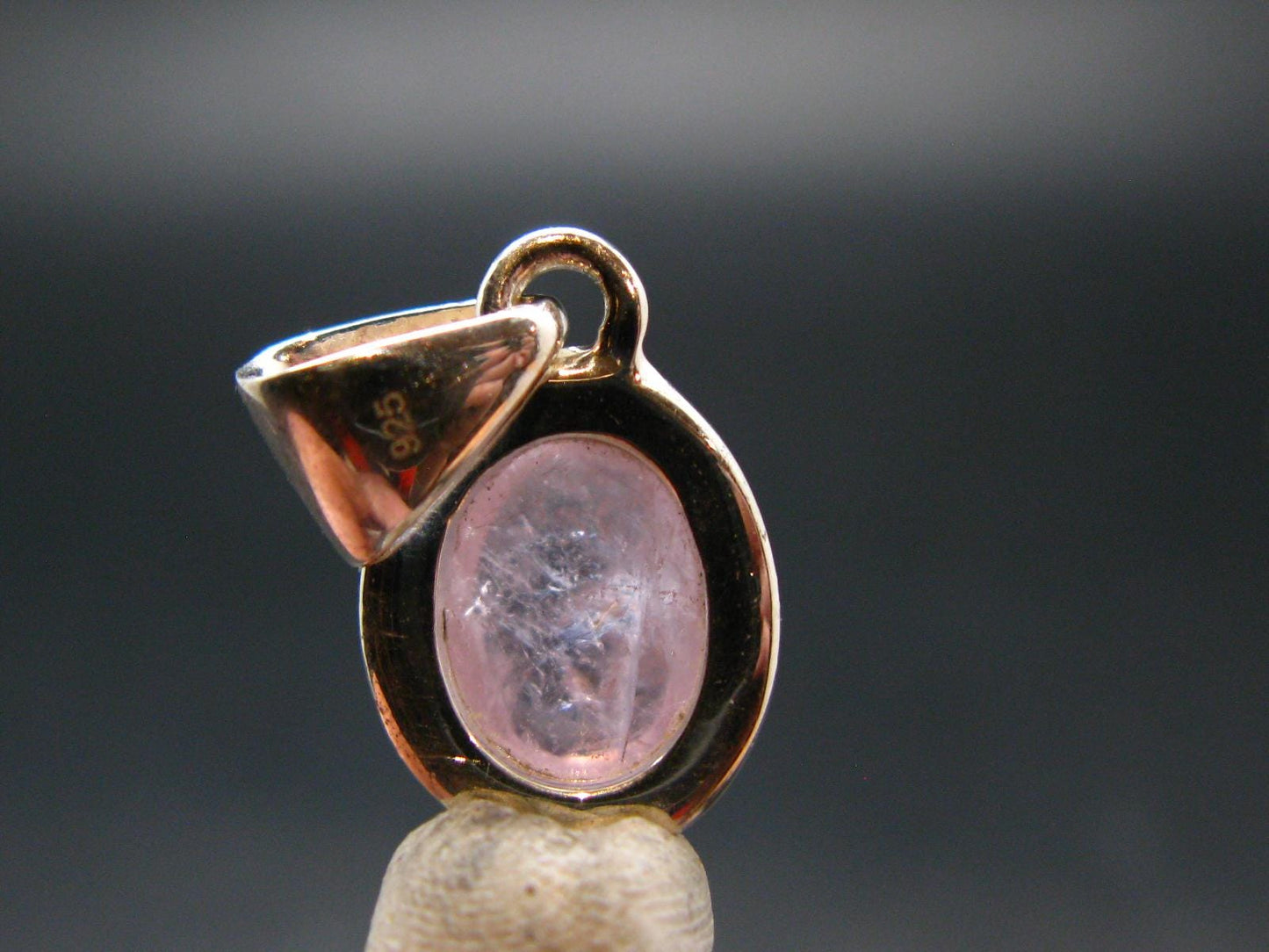 Pink Morganite Silver Pendant From Brazil - 0.8" - 2.52 Grams