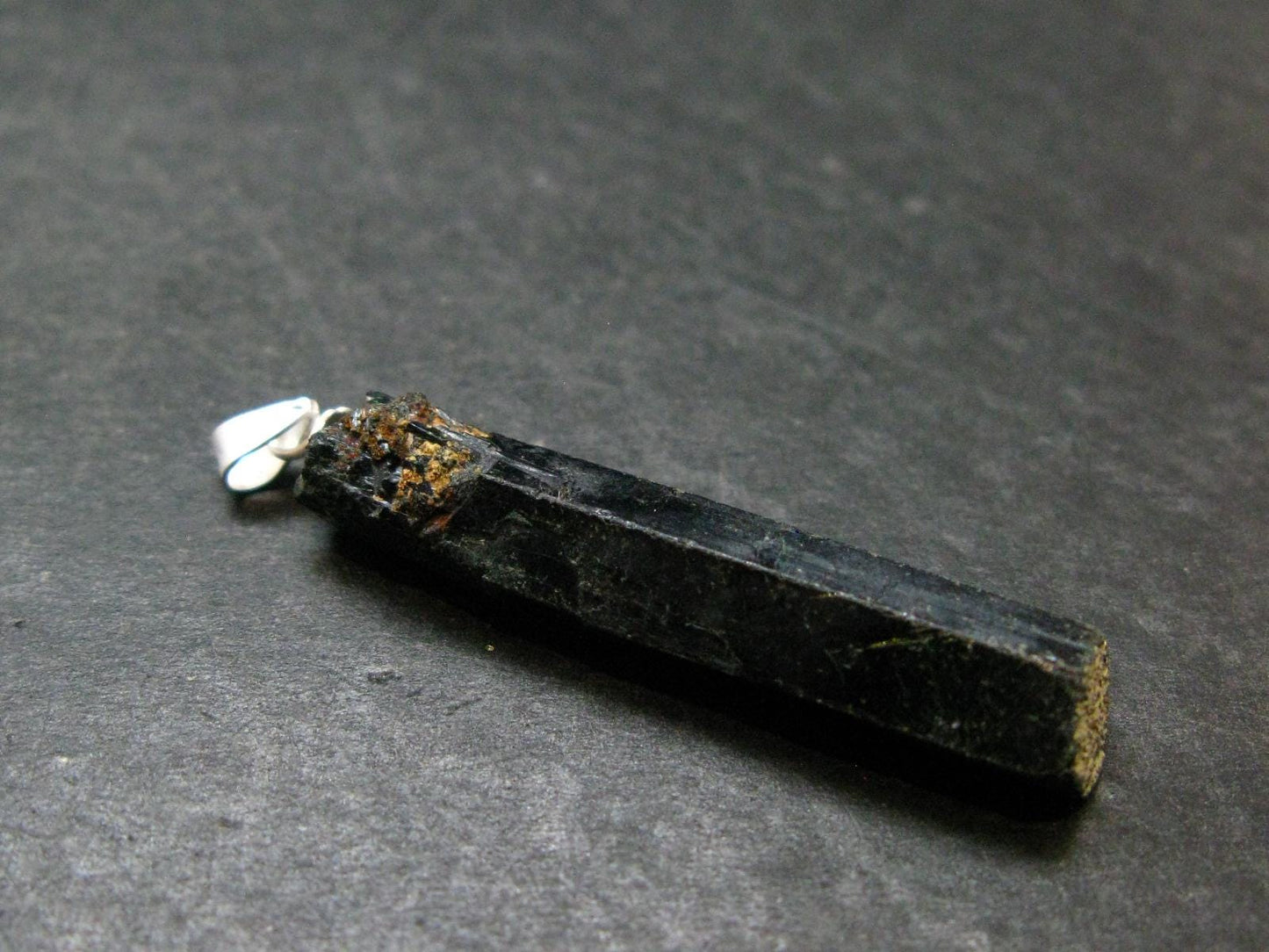 Aegirine Crystal Silver Pendant From Malawi - 1.8" - 4.49 Grams