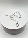 Ruby Silver Oval Necklace | Minimalist July Birthstone Pendant | Sterling Silver Chain