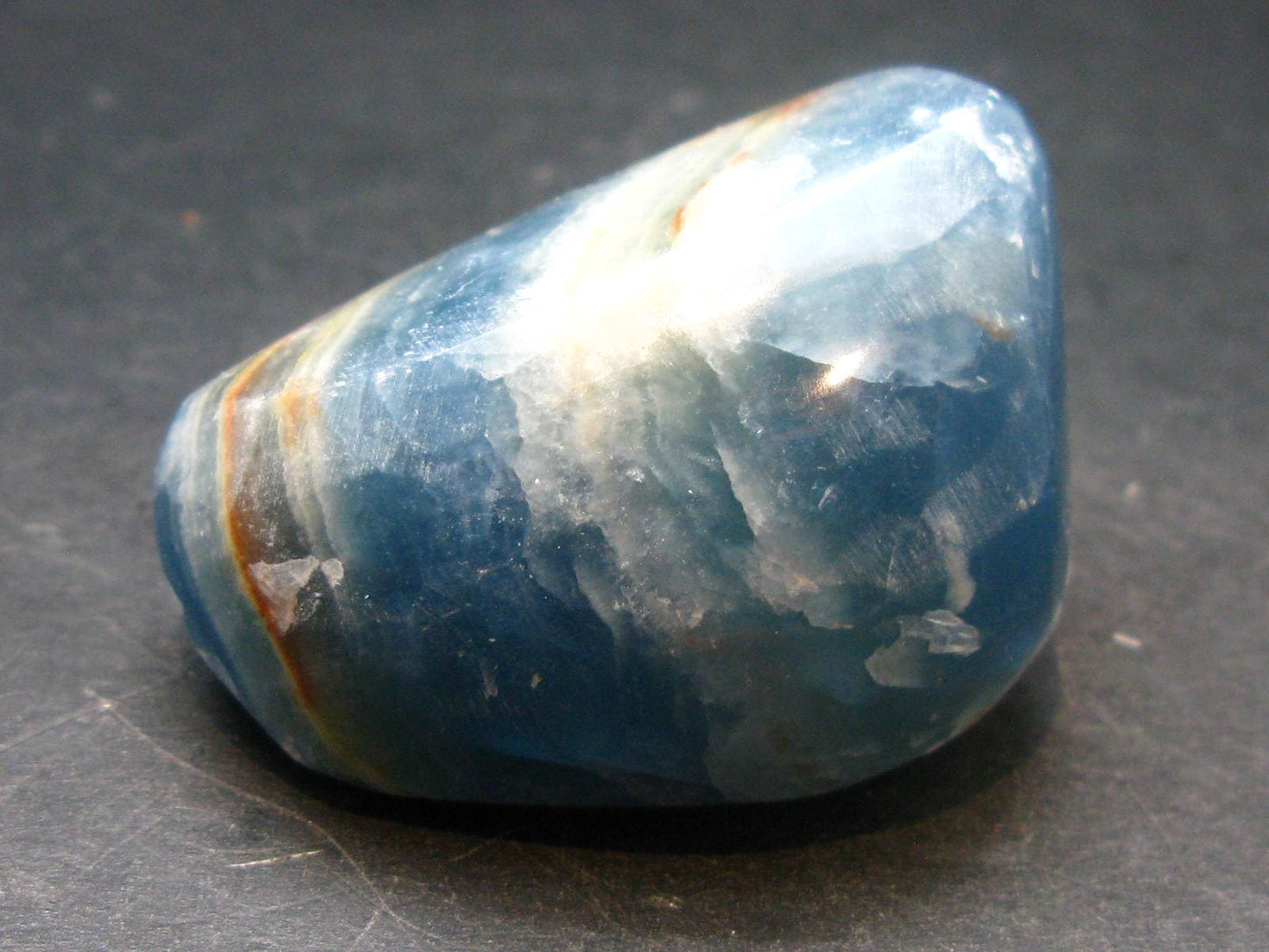 Nice Lemurian Aquatine Blue Calcite Tumbled From Argentina - 1.9" - 61.35 Grams