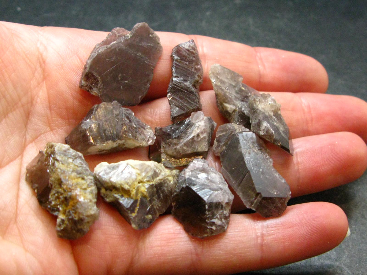 Lot of 10 Fine Axinite Crystals from Russia - 24.90 Grams