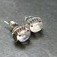 Moonstone Stud Earrings In Sterling Silver From India - 2.63 Grams
