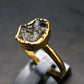 Moldavite Gold Plated Silver Ring - Size 7 - 1.19 Grams