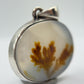 Elegant Dendritic Agate Oval Pendant – Natural Golden Scenic Stone Jewelry