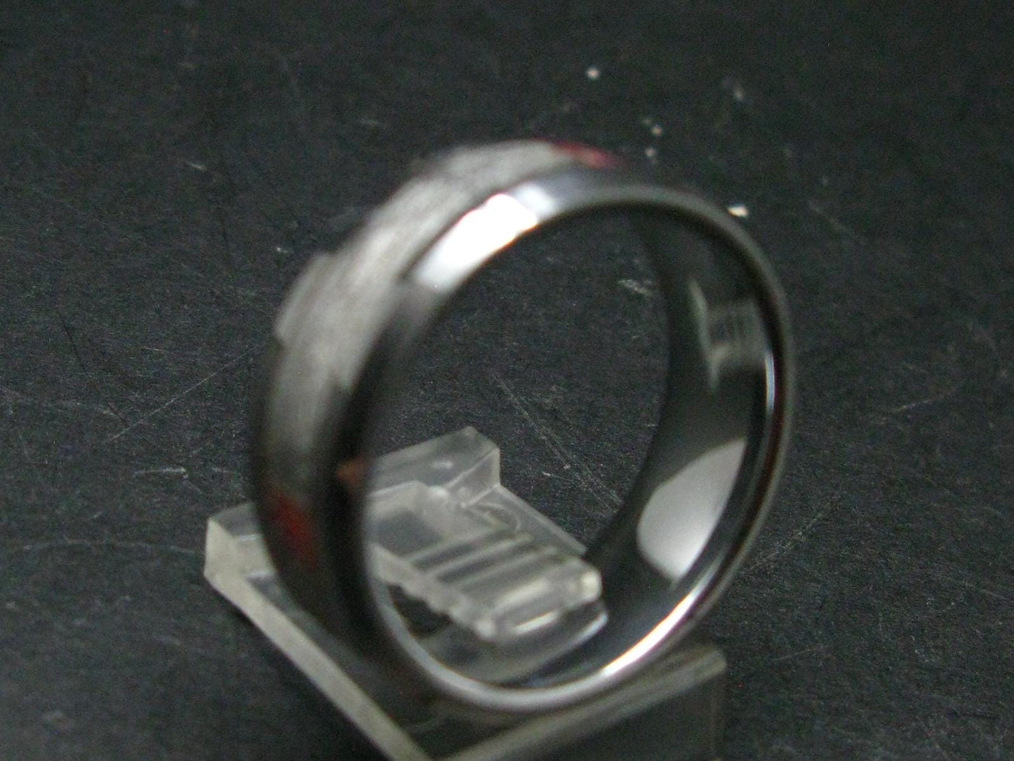 Muonionalusta Meteorite & Opal Steel Ring - 12.65 Grams - Size 10
