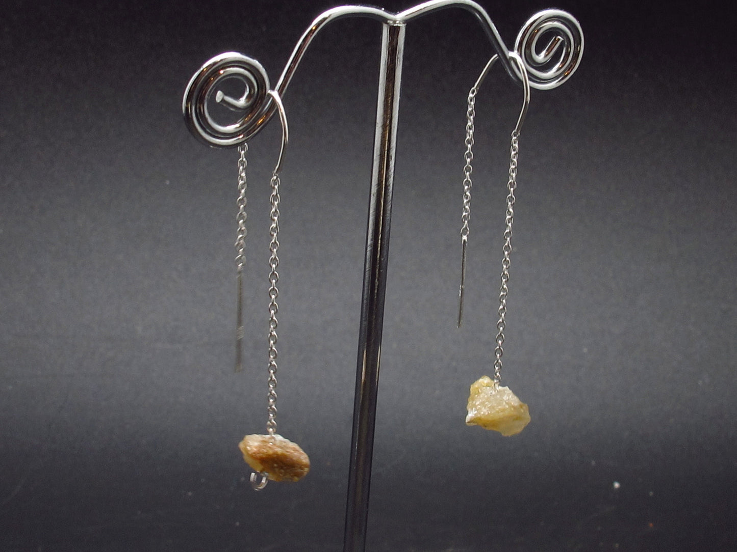 Rare Herderite Crystal Silver Earrings from Brazil - 1.43 Grams