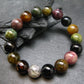 Gem Watermelon Bicolor Tourmaline Genuine Bracelet ~ 7 Inches ~ 12mm Round Beads
